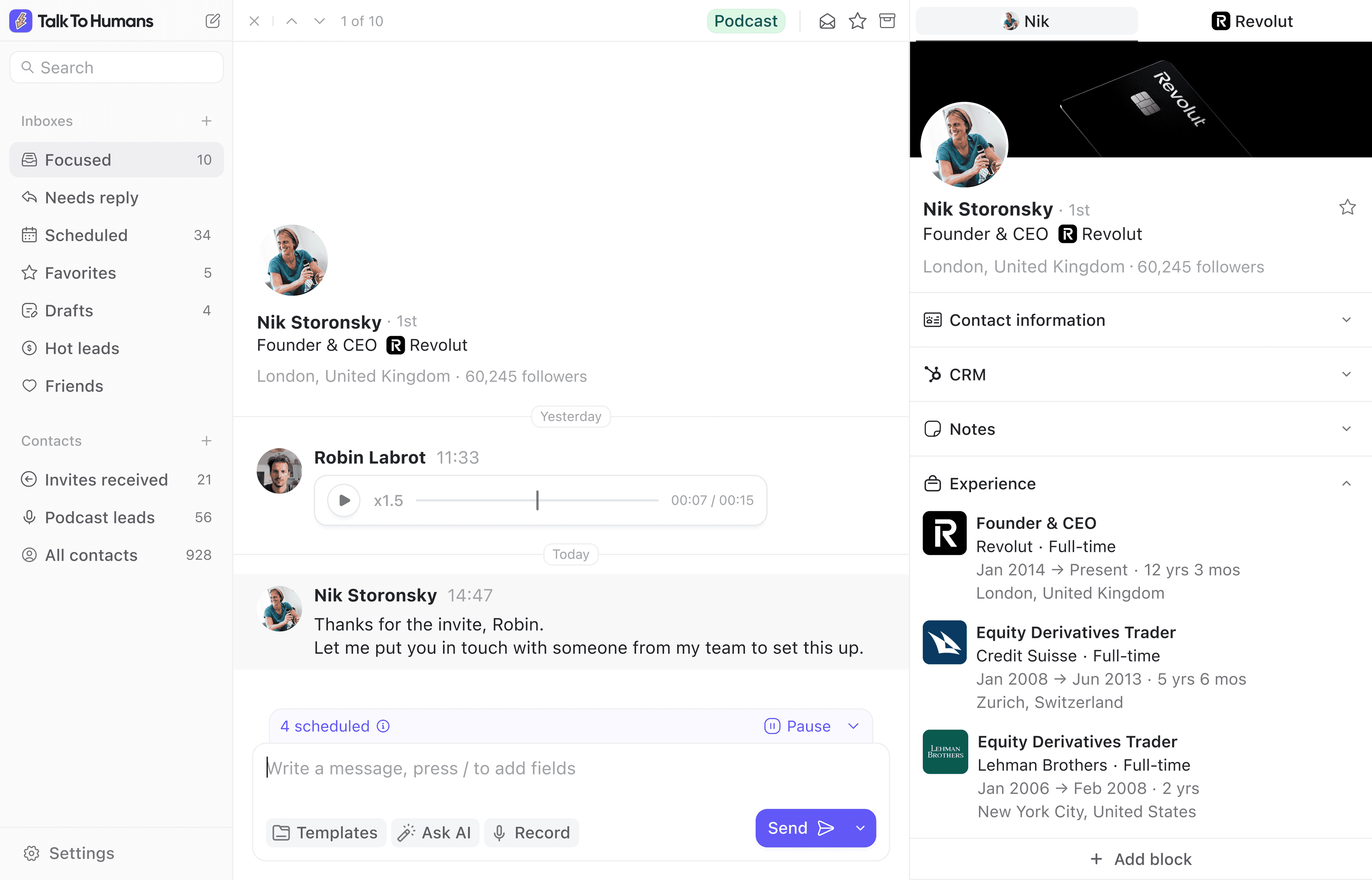 TalkToHumans app preview